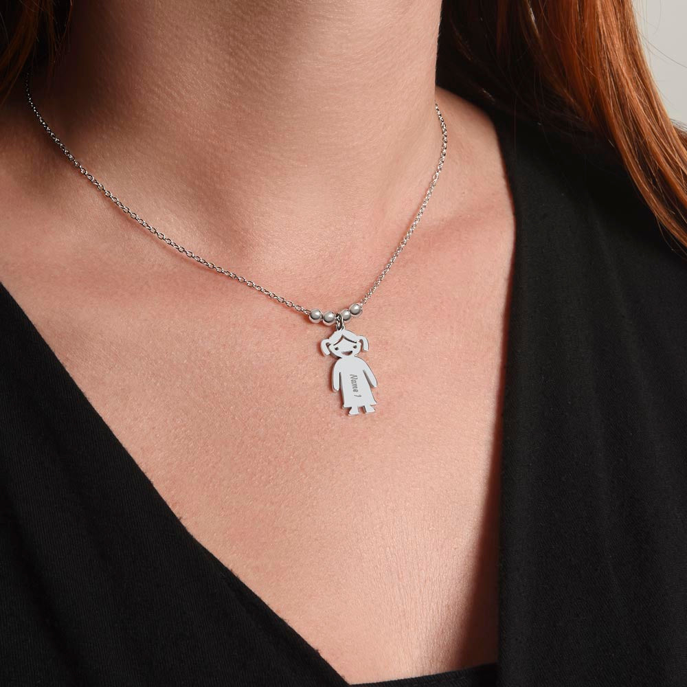 First-Time Grandma, Heartfelt Mother's Day - Engraved Kid Necklace