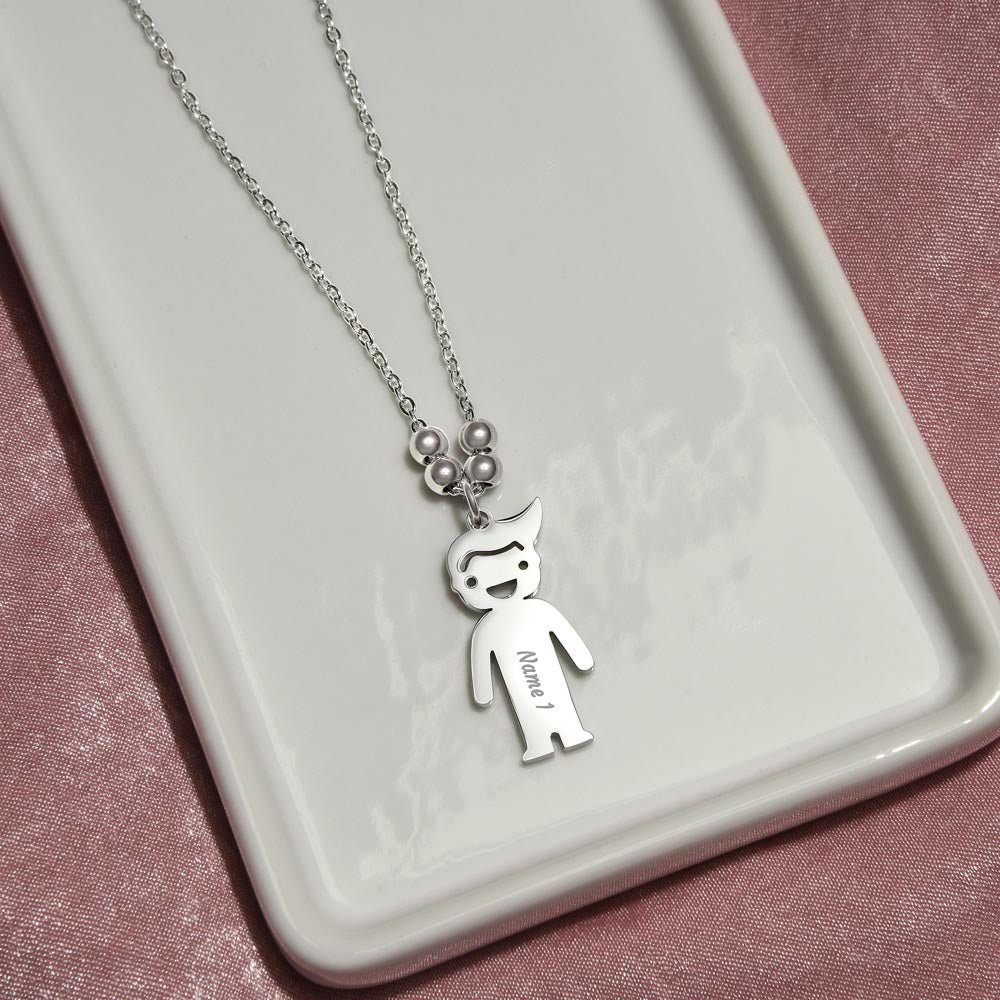 First-Time Grandma, Heartfelt Mother's Day - Engraved Kid Necklace