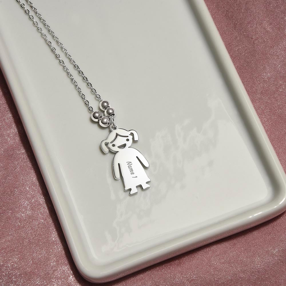 First-Time Grandma, Heartfelt Mother's Day - Engraved Kid Necklace
