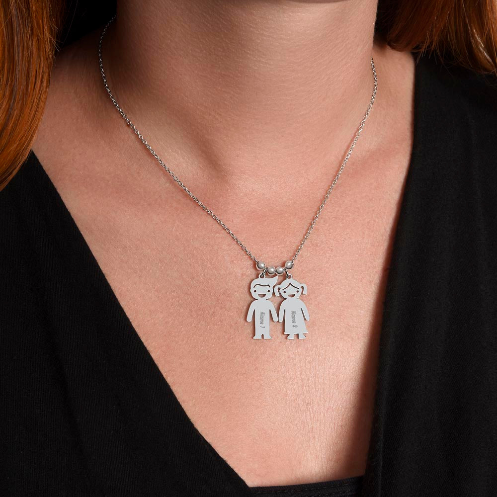 First-Time Grandma, Heartfelt Mother's Day - Engraved Kid Necklace