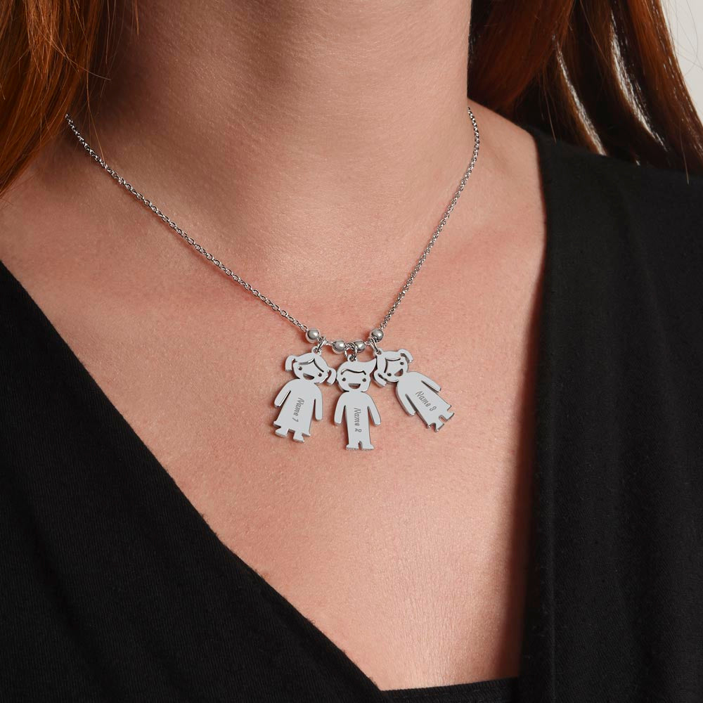 First-Time Grandma, Heartfelt Mother's Day - Engraved Kid Necklace