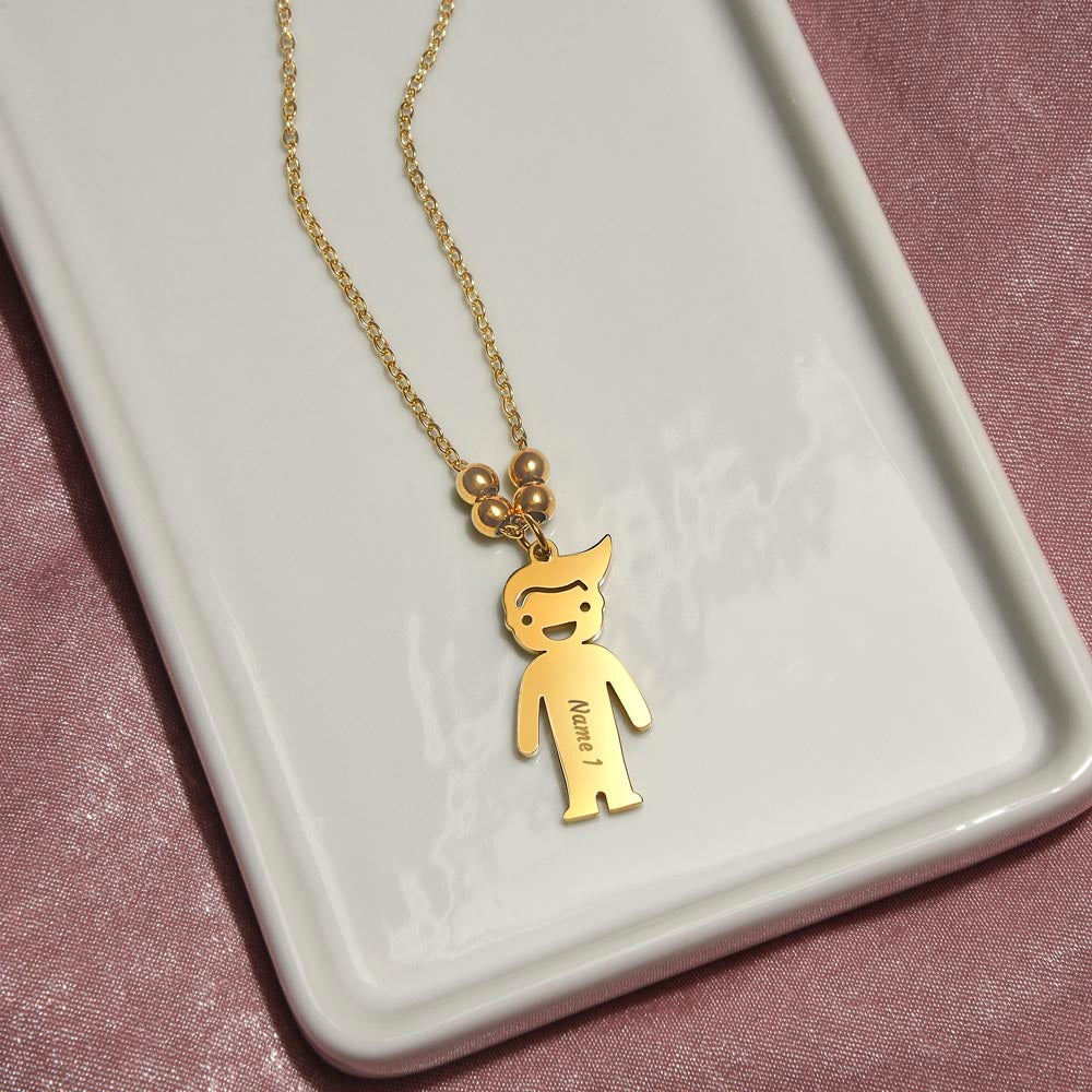First-Time Grandma, Heartfelt Mother's Day - Engraved Kid Necklace