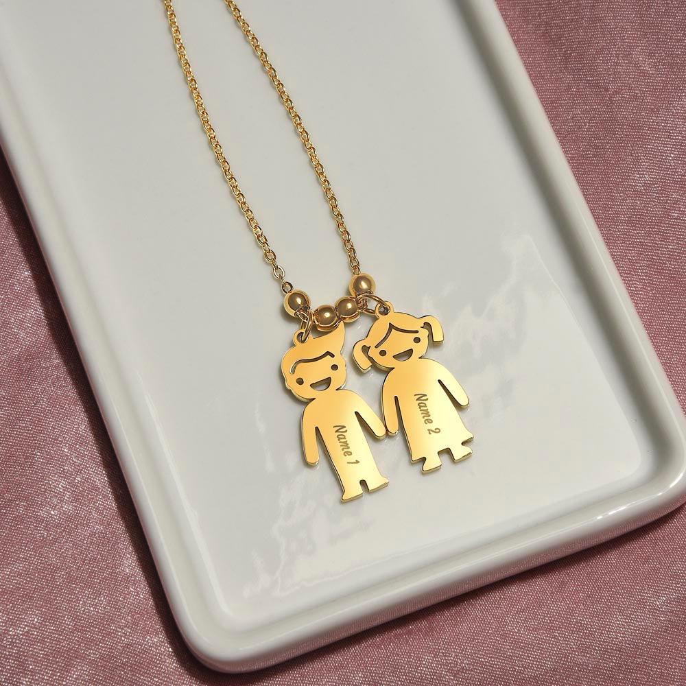 First-Time Grandma, Heartfelt Mother's Day - Engraved Kid Necklace
