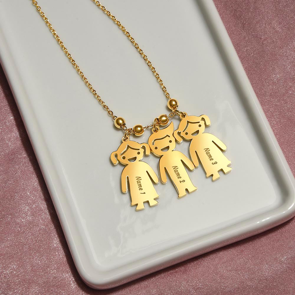 First-Time Grandma, Heartfelt Mother's Day - Engraved Kid Necklace