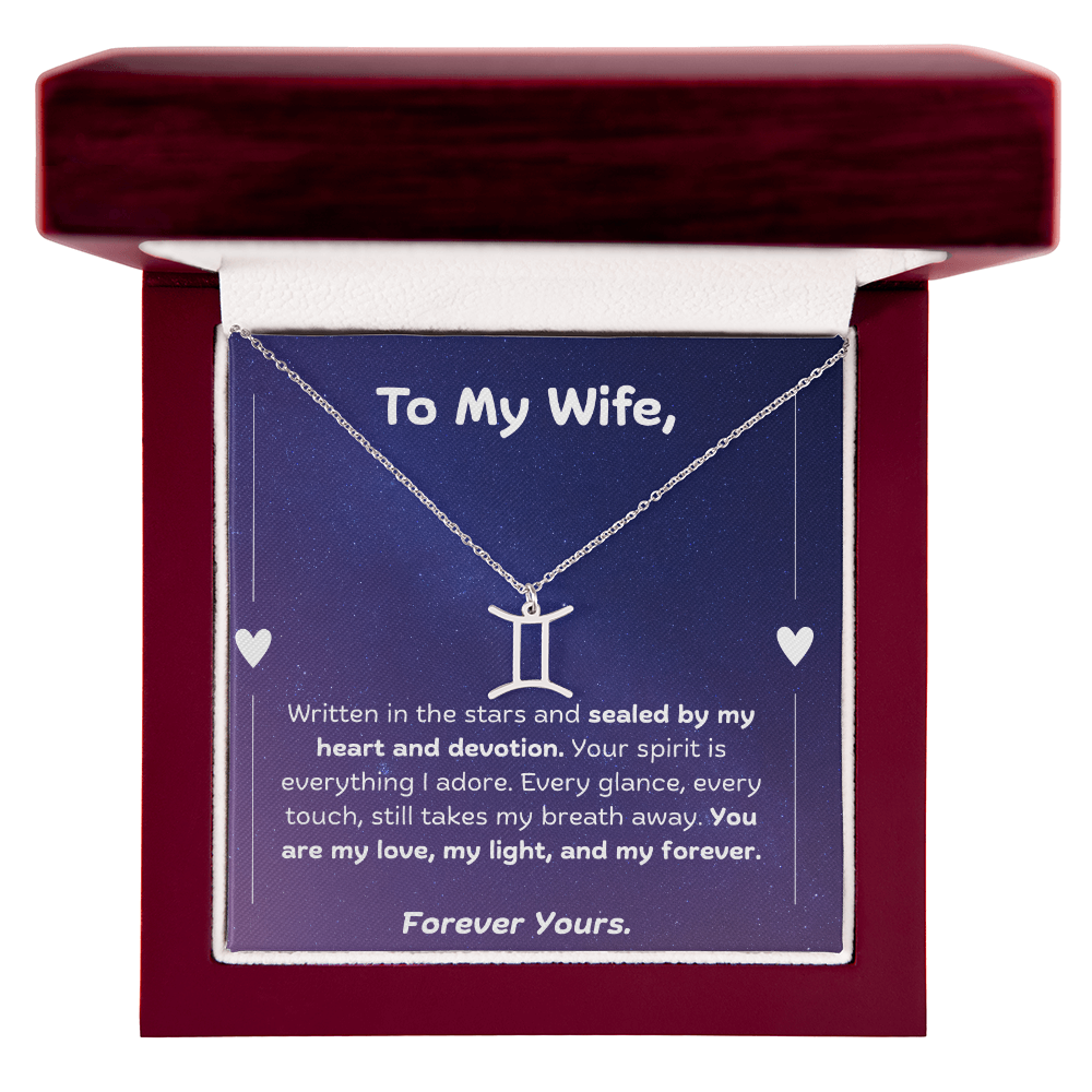 To My Wife- Zodiac Symbol Necklace