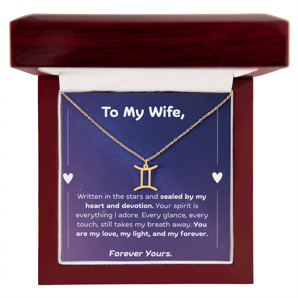 To My Wife- Zodiac Symbol Necklace