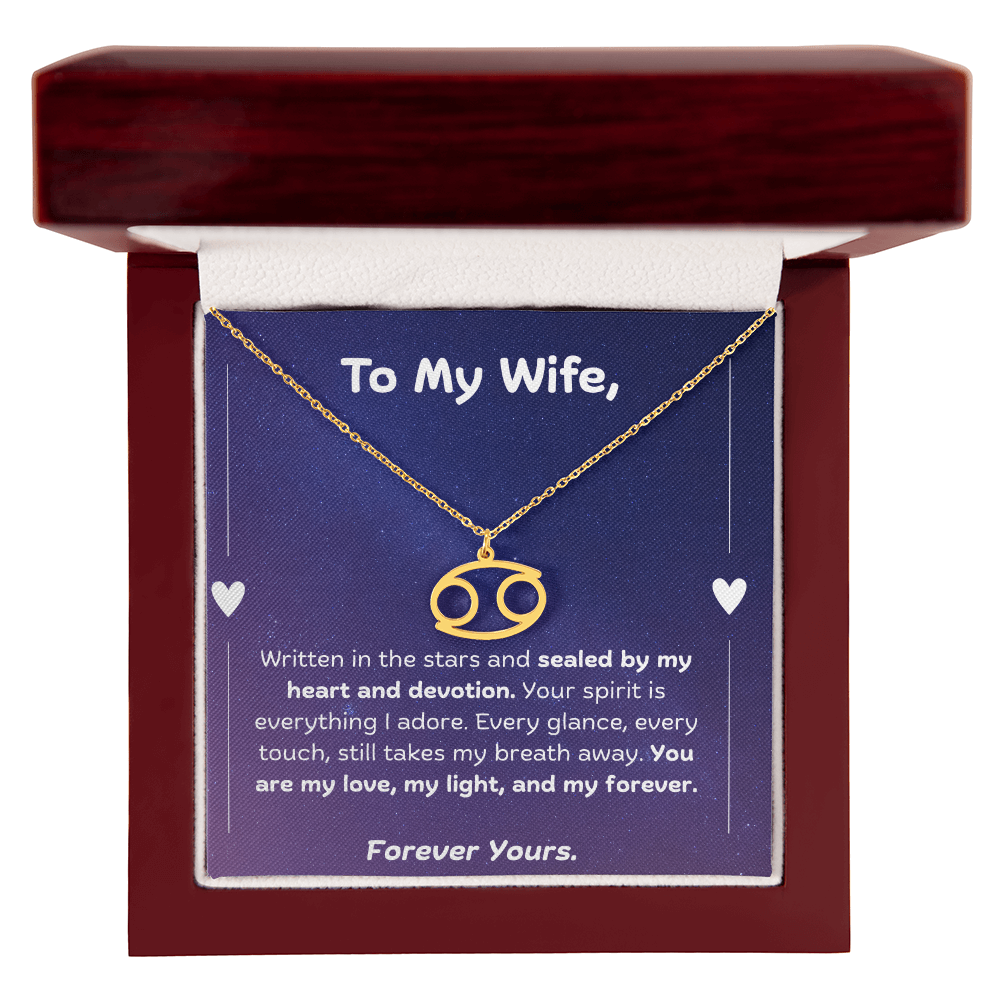 To My Wife- Zodiac Symbol Necklace