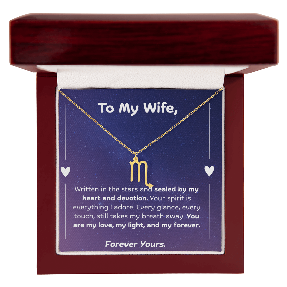 To My Wife- Zodiac Symbol Necklace