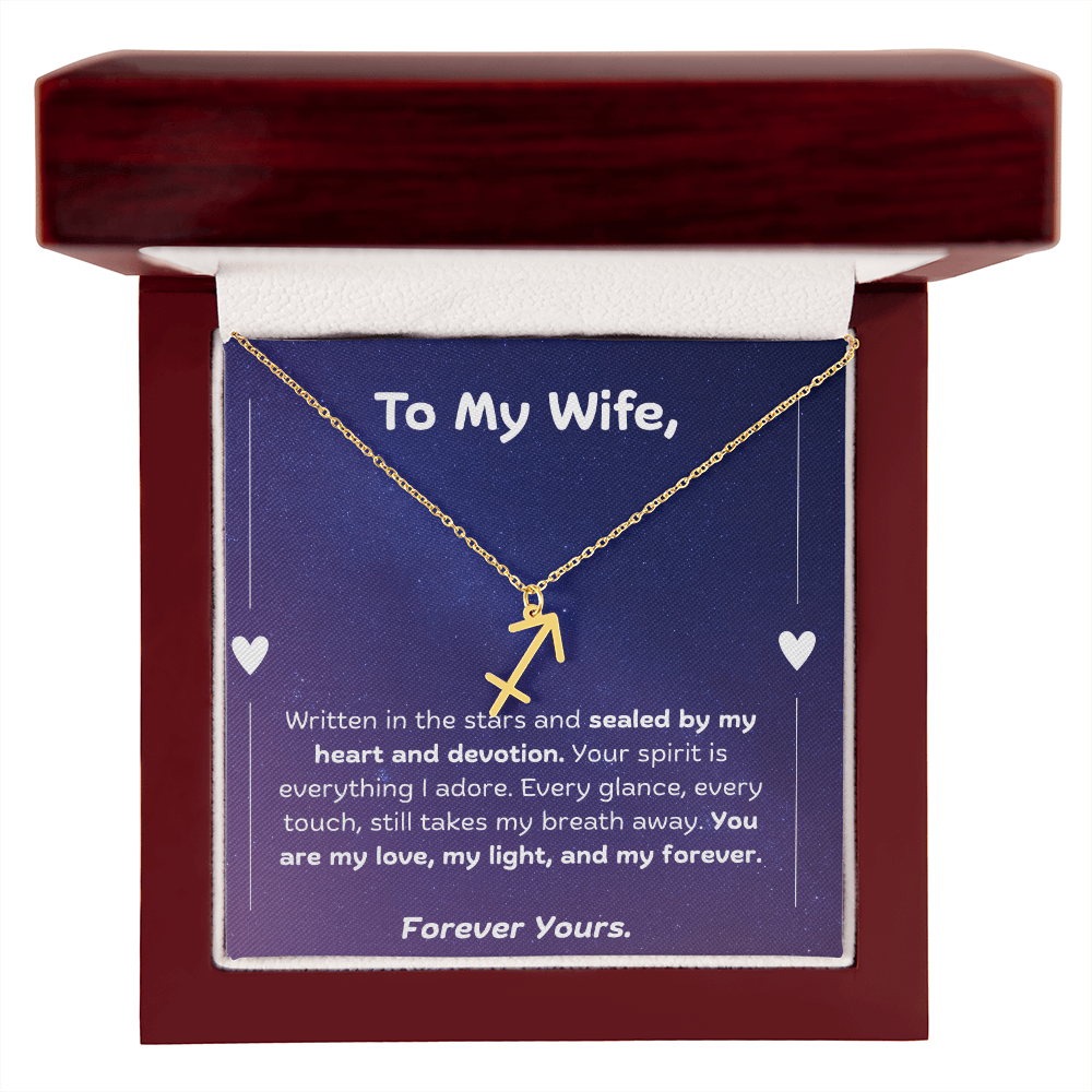 To My Wife- Zodiac Symbol Necklace