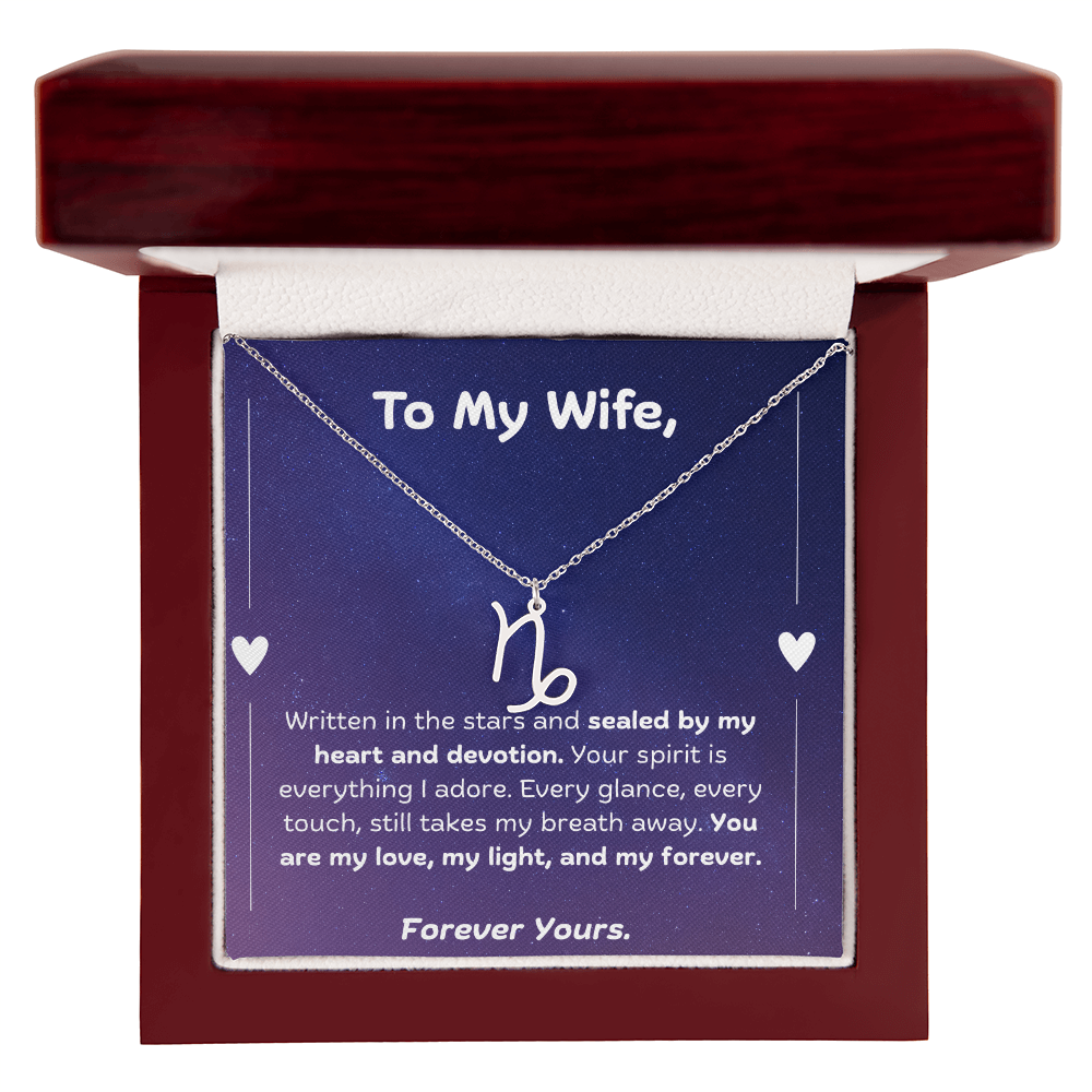 To My Wife- Zodiac Symbol Necklace