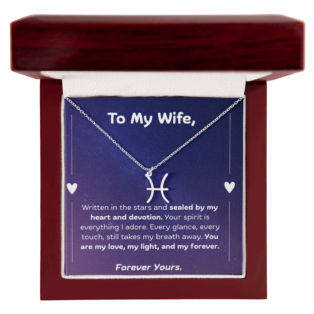 To My Wife- Zodiac Symbol Necklace