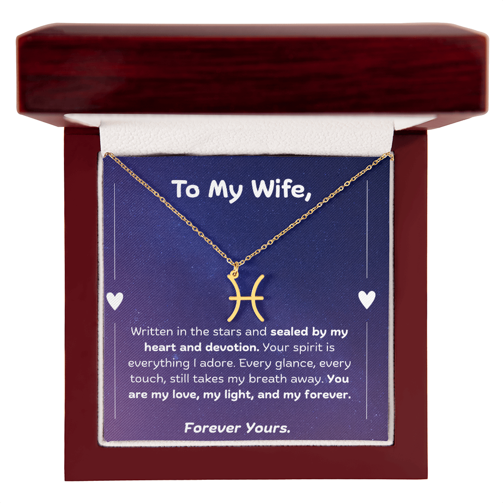 To My Wife- Zodiac Symbol Necklace
