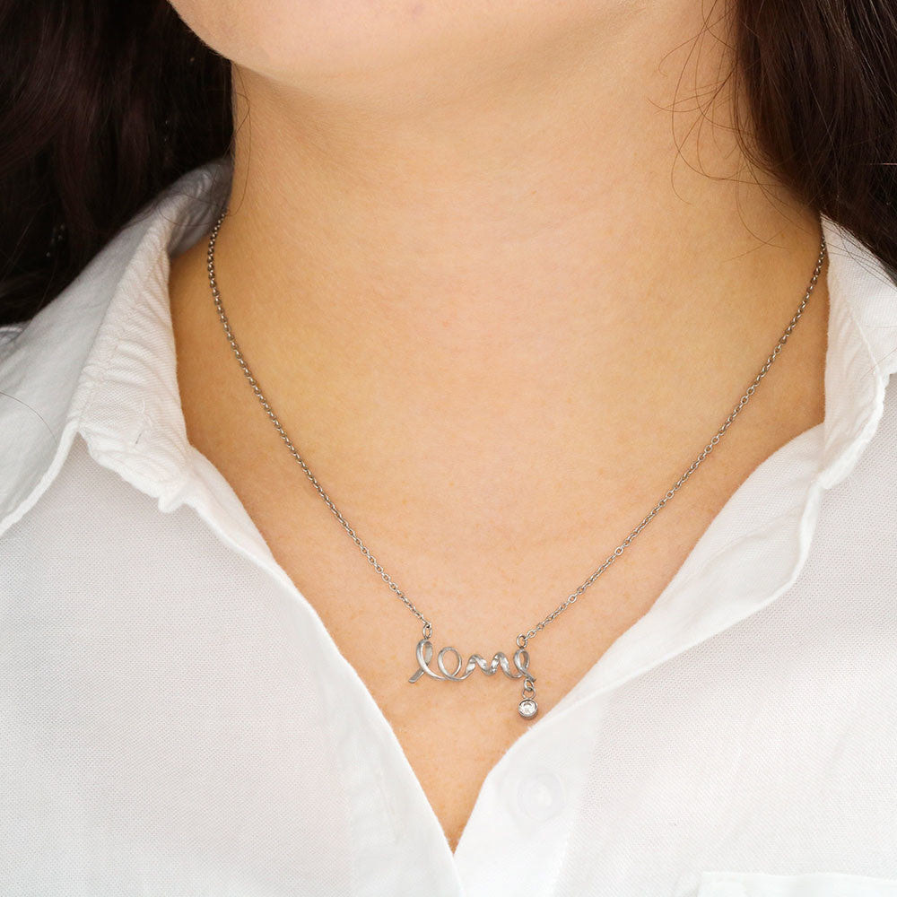 To My Love-Scripted Love Necklace with POD Message Card- True Love