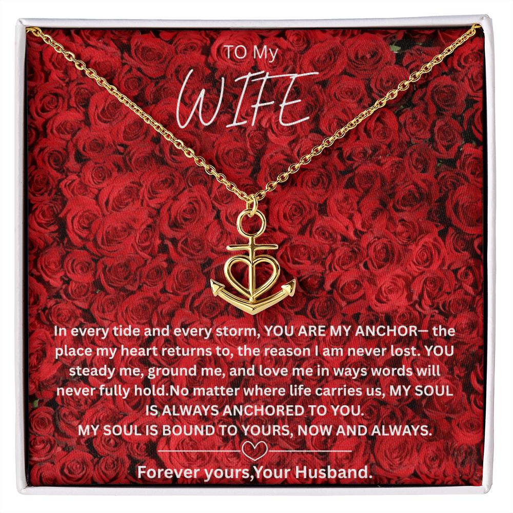 To My Wife - Anchor Pendant Necklace-Anchored TO YOU