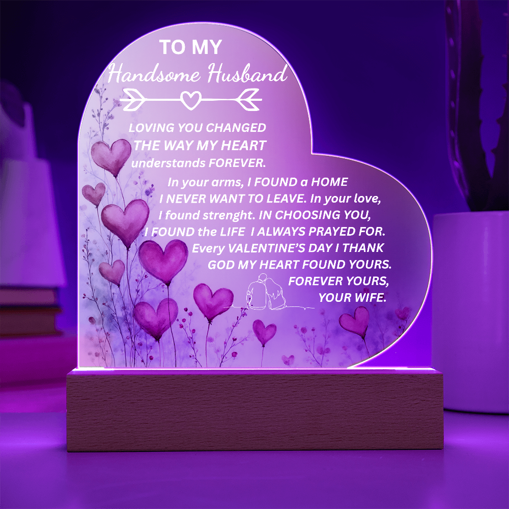 To My Husband-Acrylic Heart & Sweetest Devotion Flower Bouquet-Forever Yours