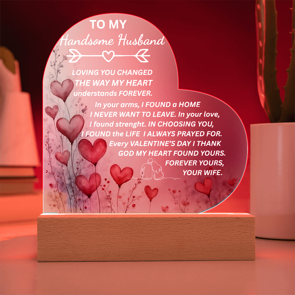 To My Husband-Acrylic Heart & Sweetest Devotion Flower Bouquet-Forever Yours