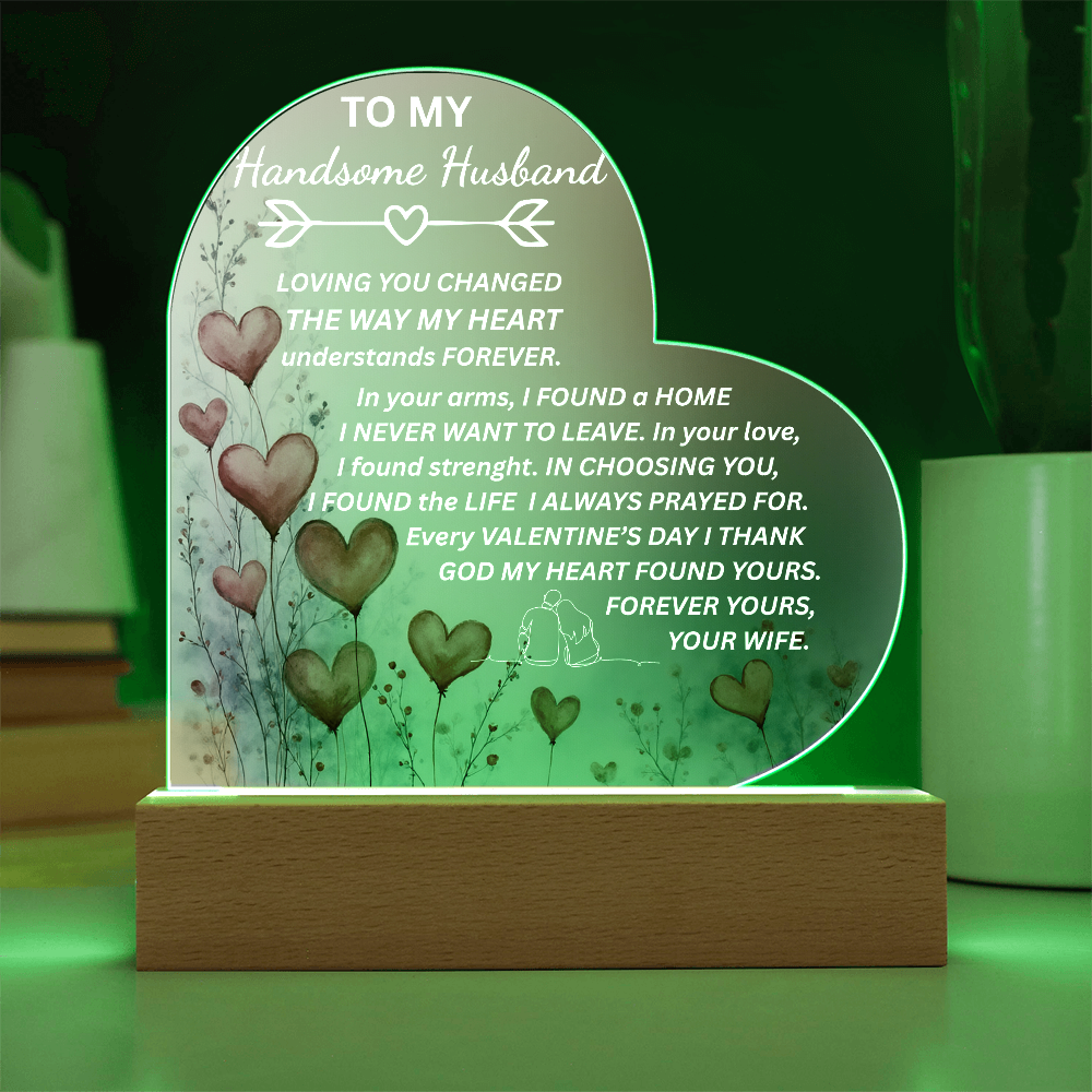 To My Husband-Acrylic Heart & Sweetest Devotion Flower Bouquet-Forever Yours