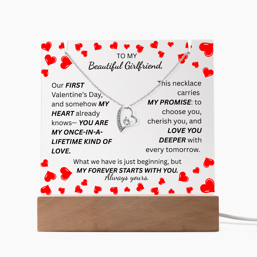 To My Beautiful Girlfriend-Keepsake Acrylic & Forever Love Necklace-Always yours