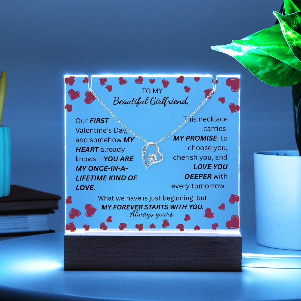 To My Beautiful Girlfriend-Keepsake Acrylic & Forever Love Necklace-Always yours