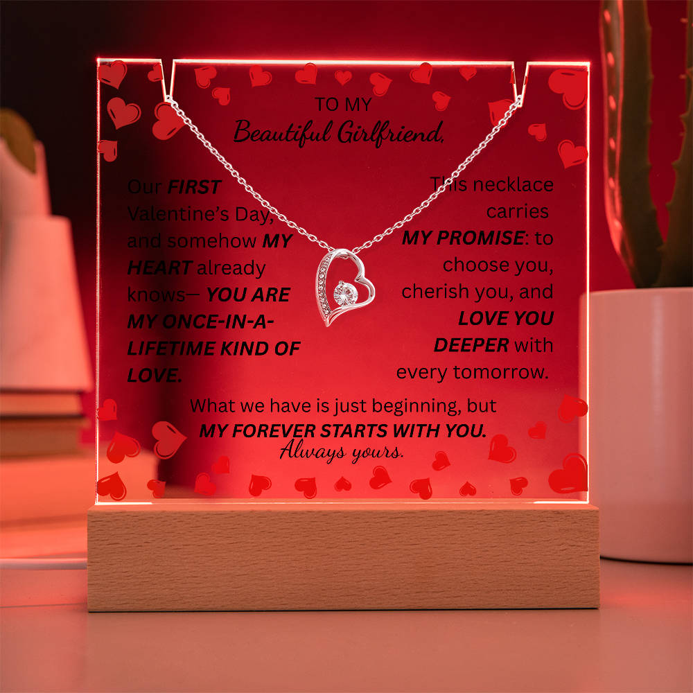 To My Beautiful Girlfriend-Keepsake Acrylic & Forever Love Necklace-Always yours