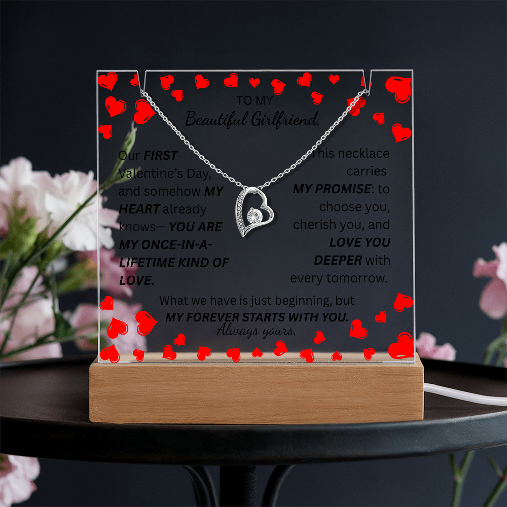 To My Beautiful Girlfriend-Keepsake Acrylic & Forever Love Necklace-Always yours