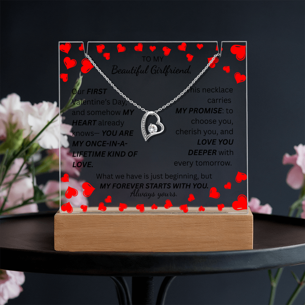 To My Beautiful Girlfriend-Keepsake Acrylic & Forever Love Necklace-Always yours
