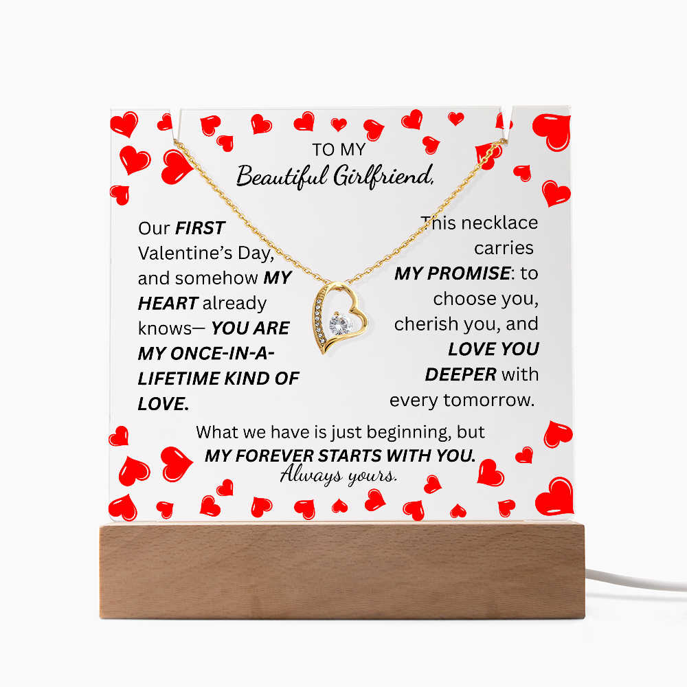 To My Beautiful Girlfriend-Keepsake Acrylic & Forever Love Necklace-Always yours