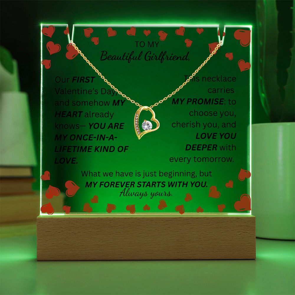To My Beautiful Girlfriend-Keepsake Acrylic & Forever Love Necklace-Always yours
