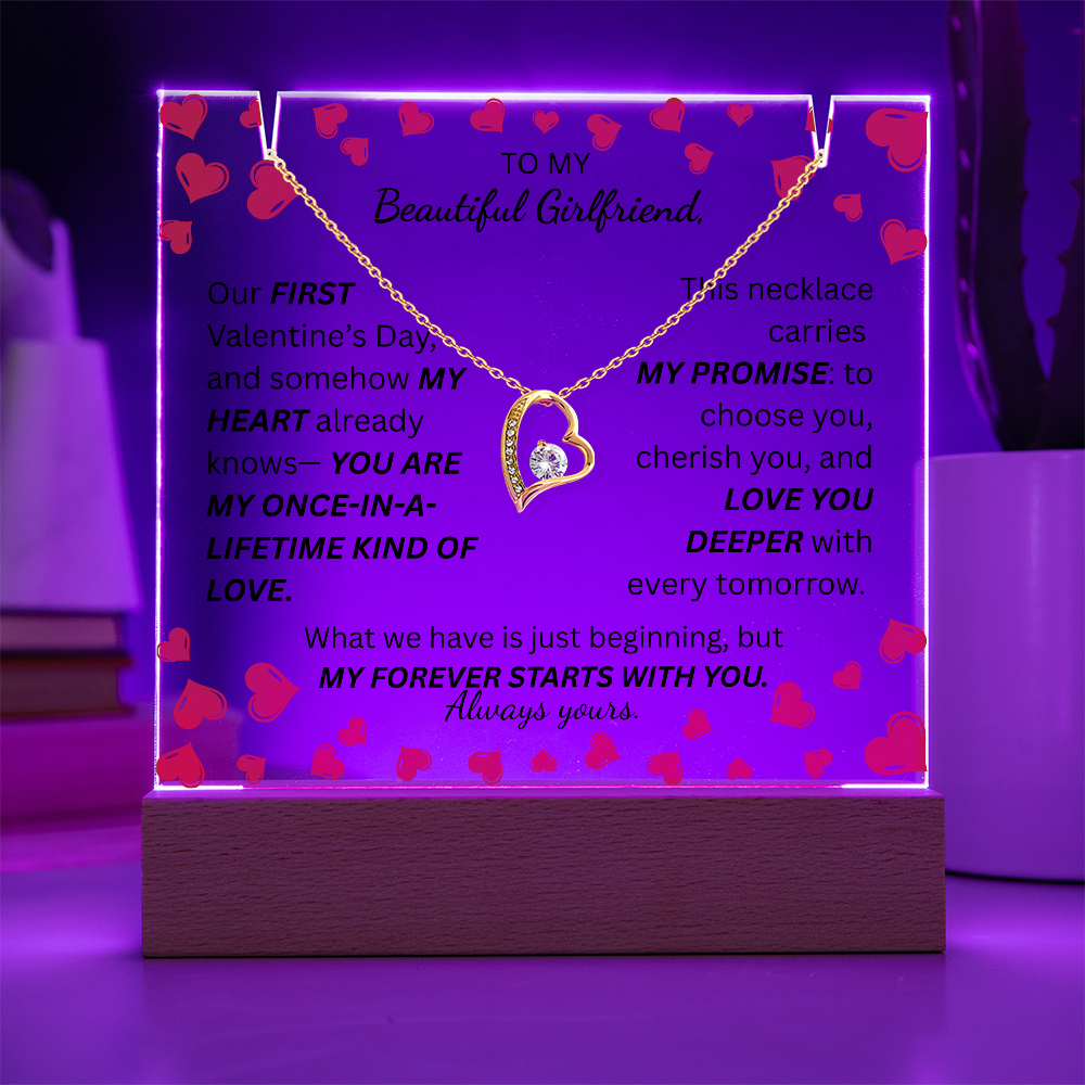 To My Beautiful Girlfriend-Keepsake Acrylic & Forever Love Necklace-Always yours