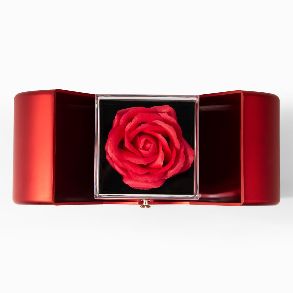 My Love-Love Knot Necklace with Red Heart Rose Box