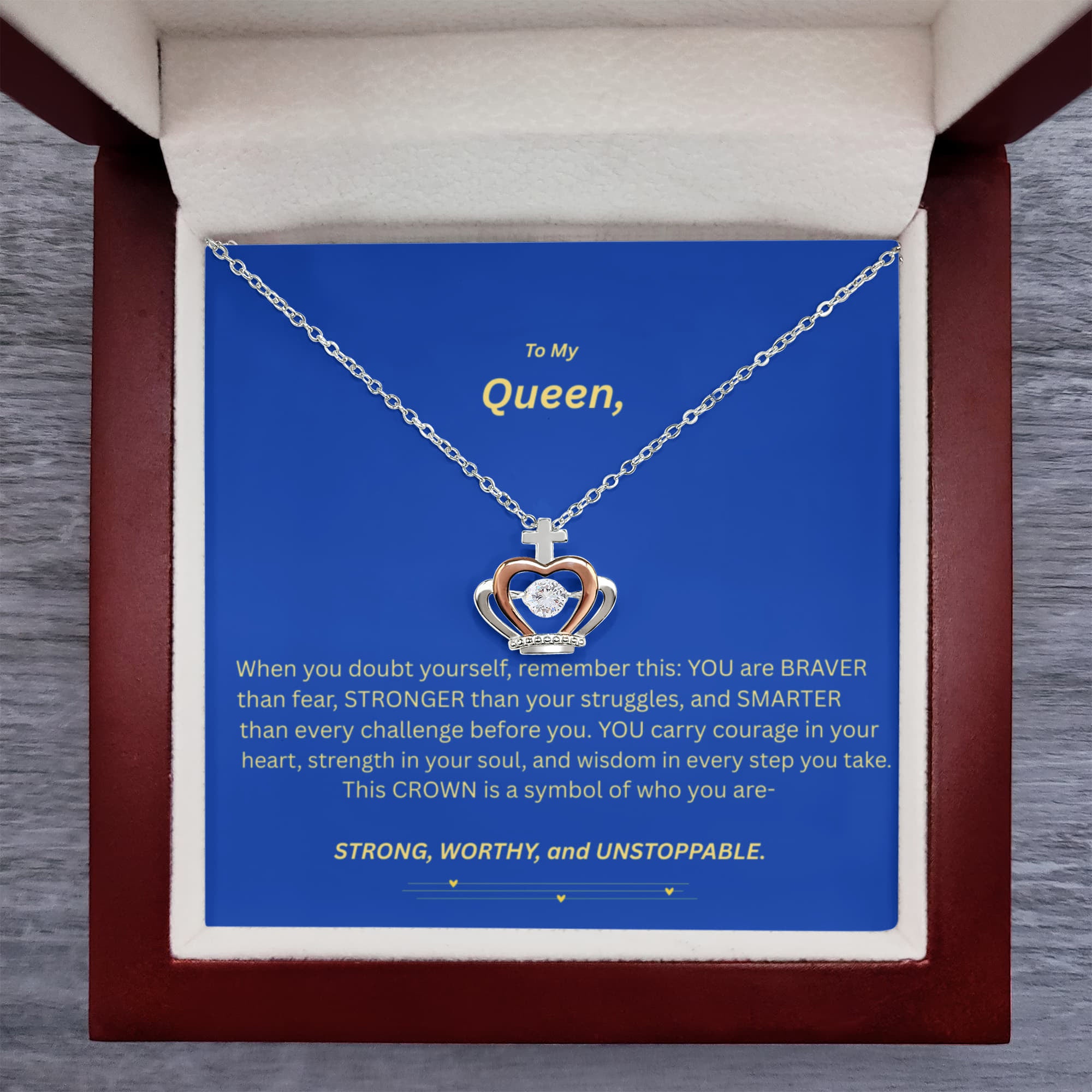 To My Queen- Crown Pendant Necklace