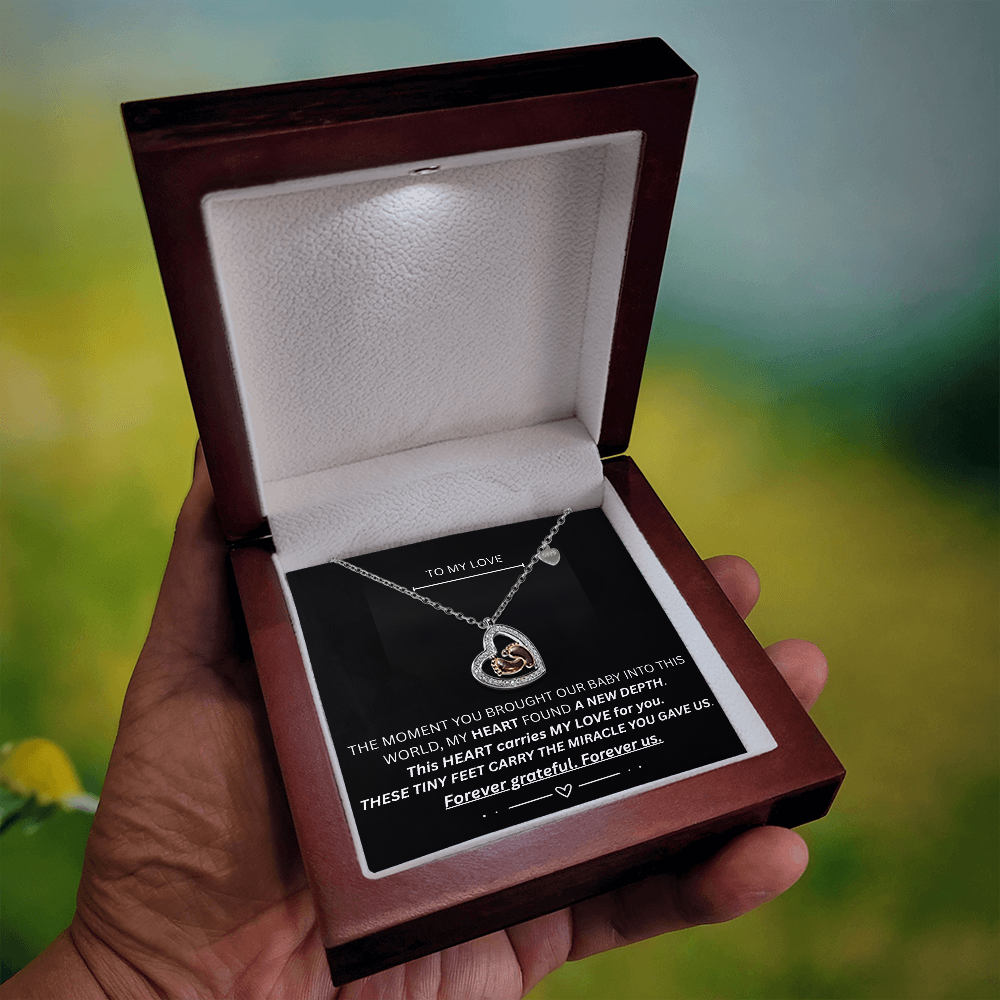 TO MY LOVE - Baby Feet Heart Necklace
