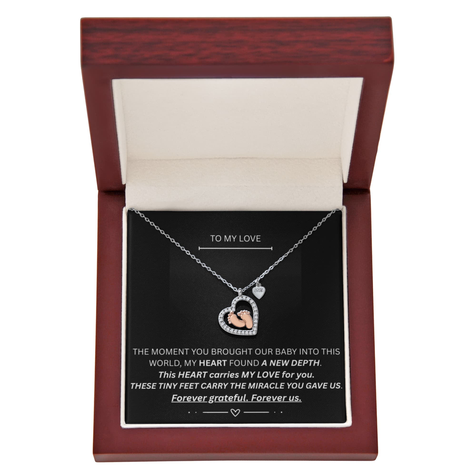 TO MY LOVE - Baby Feet Heart Necklace