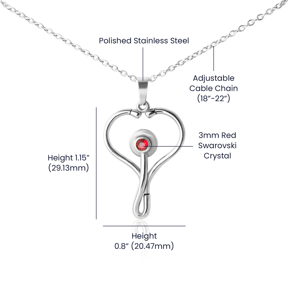 To My Granddaughter -  HeartScope Necklace (f/k/a Stethoscope Necklace)