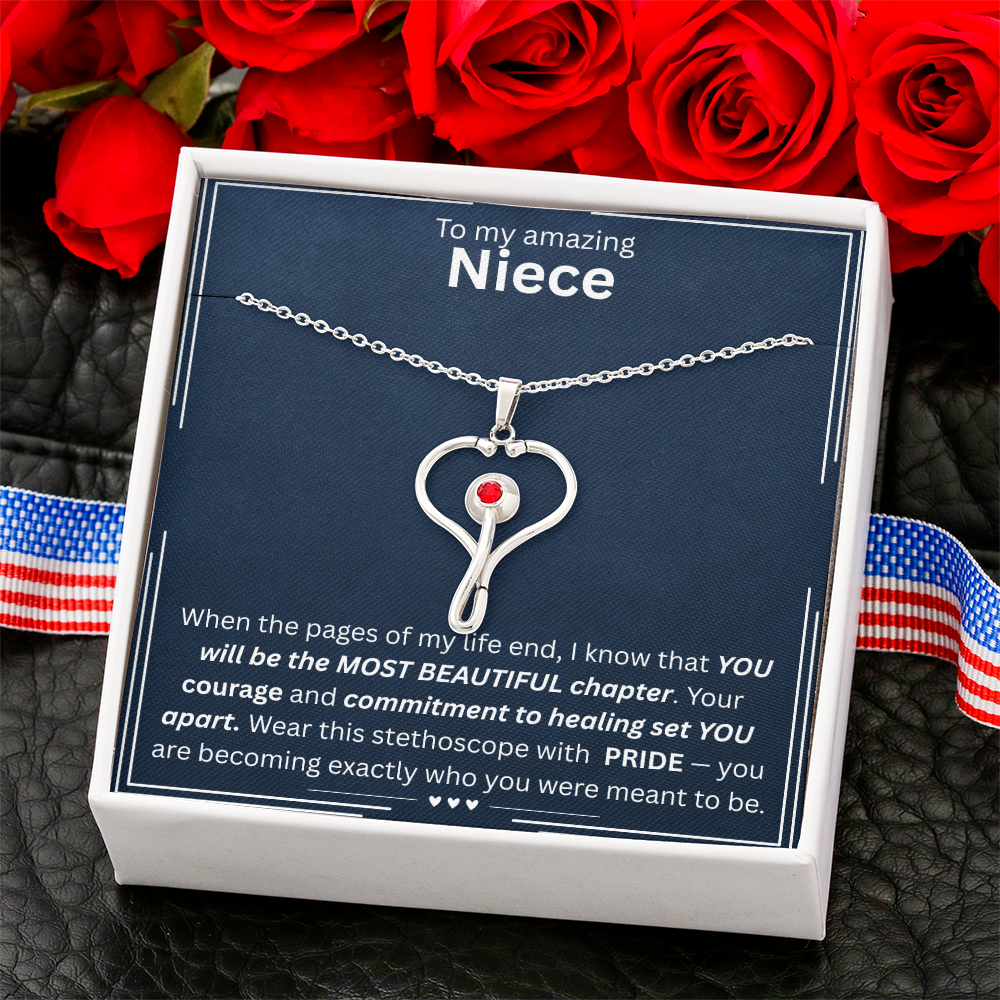 To My Amazing Niece - HeartScope Necklace (f/k/a Stethoscope Necklace)