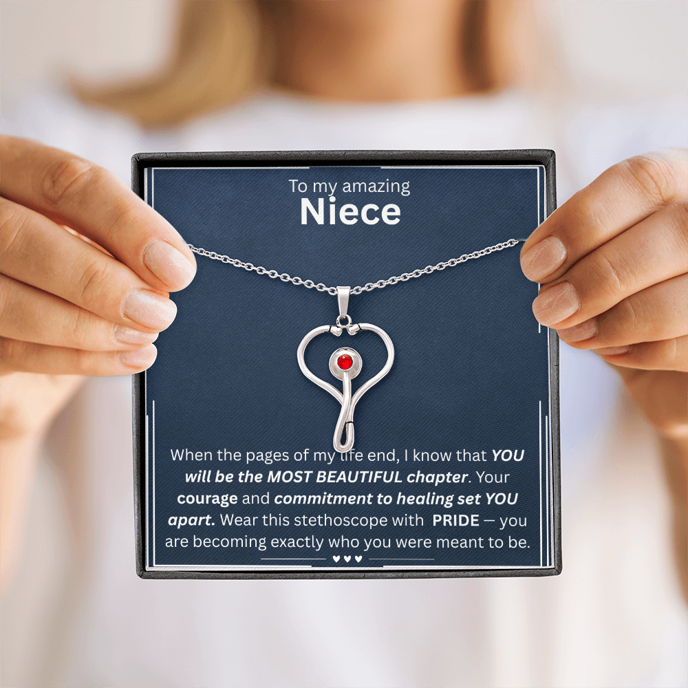 To My Amazing Niece - HeartScope Necklace (f/k/a Stethoscope Necklace)