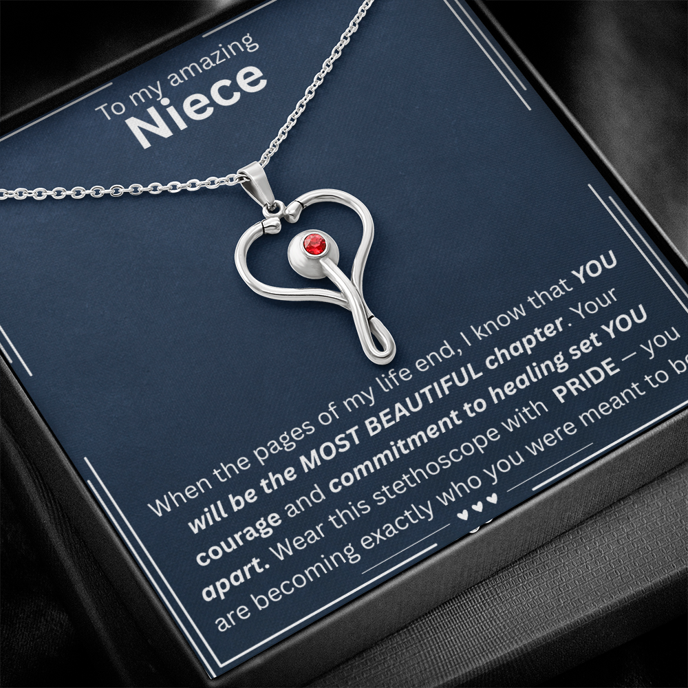 To My Amazing Niece - HeartScope Necklace (f/k/a Stethoscope Necklace)