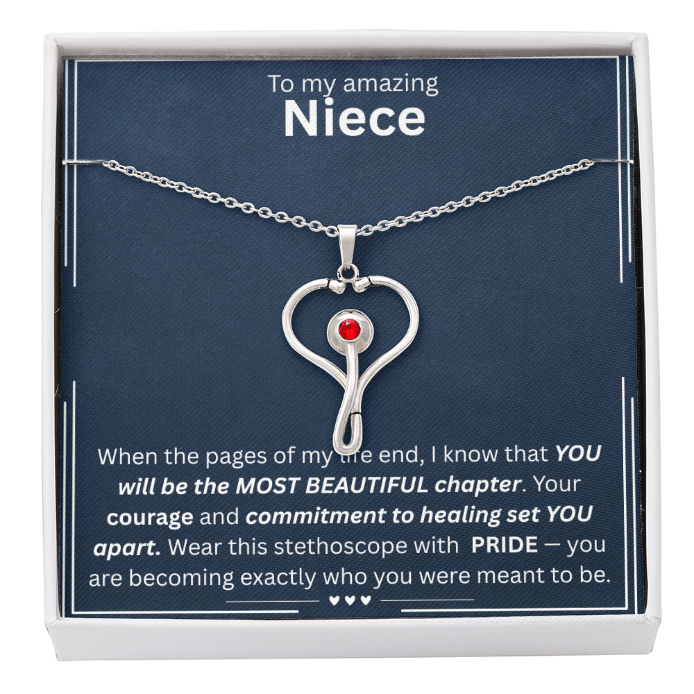 To My Amazing Niece - HeartScope Necklace (f/k/a Stethoscope Necklace)