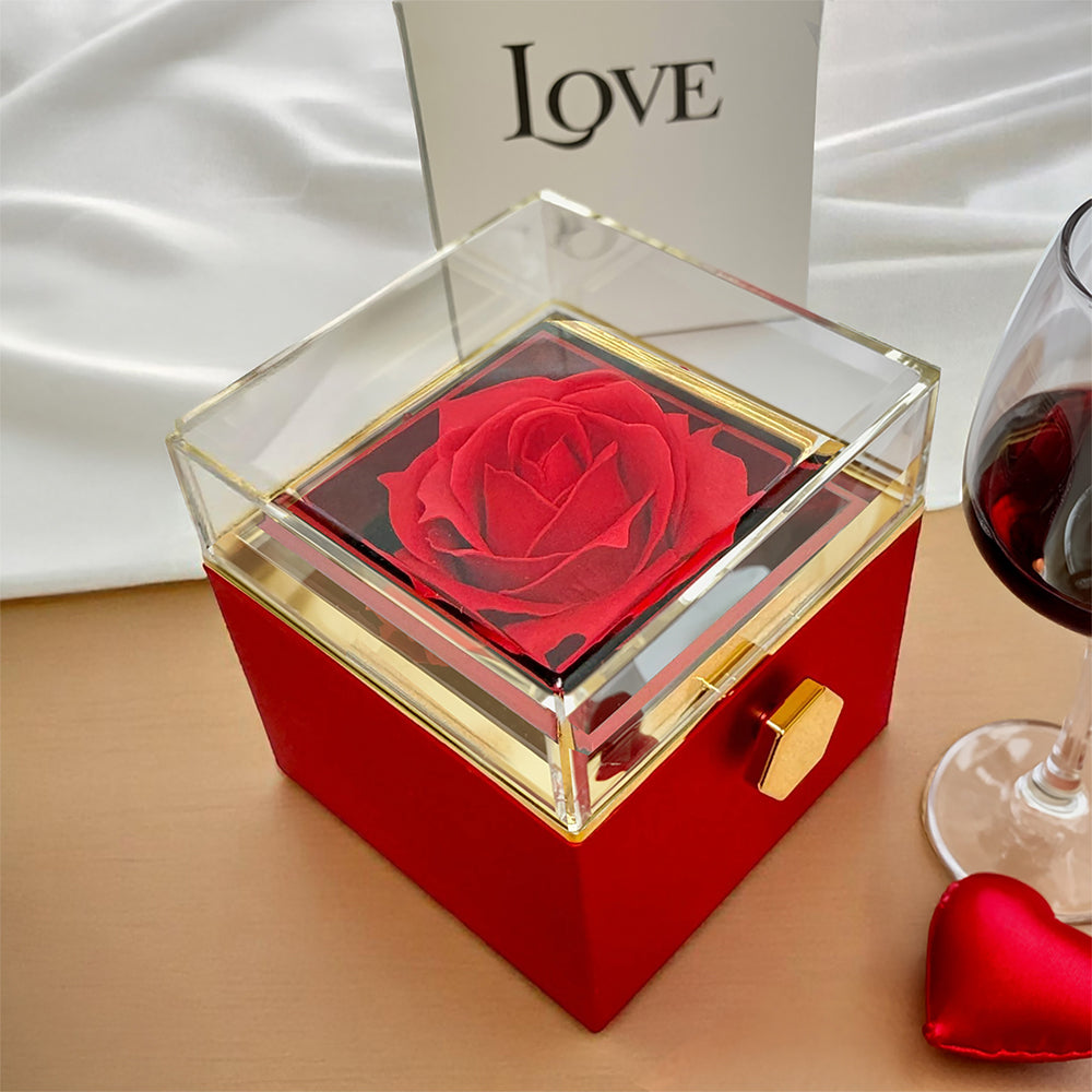 My Love-Love Knot with Rotating Rose Gift Box-Love in Bloom