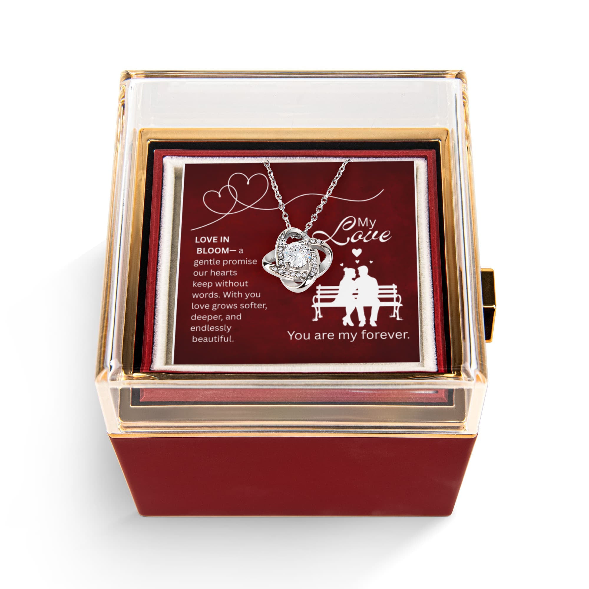 My Love-Love Knot with Rotating Rose Gift Box-Love in Bloom