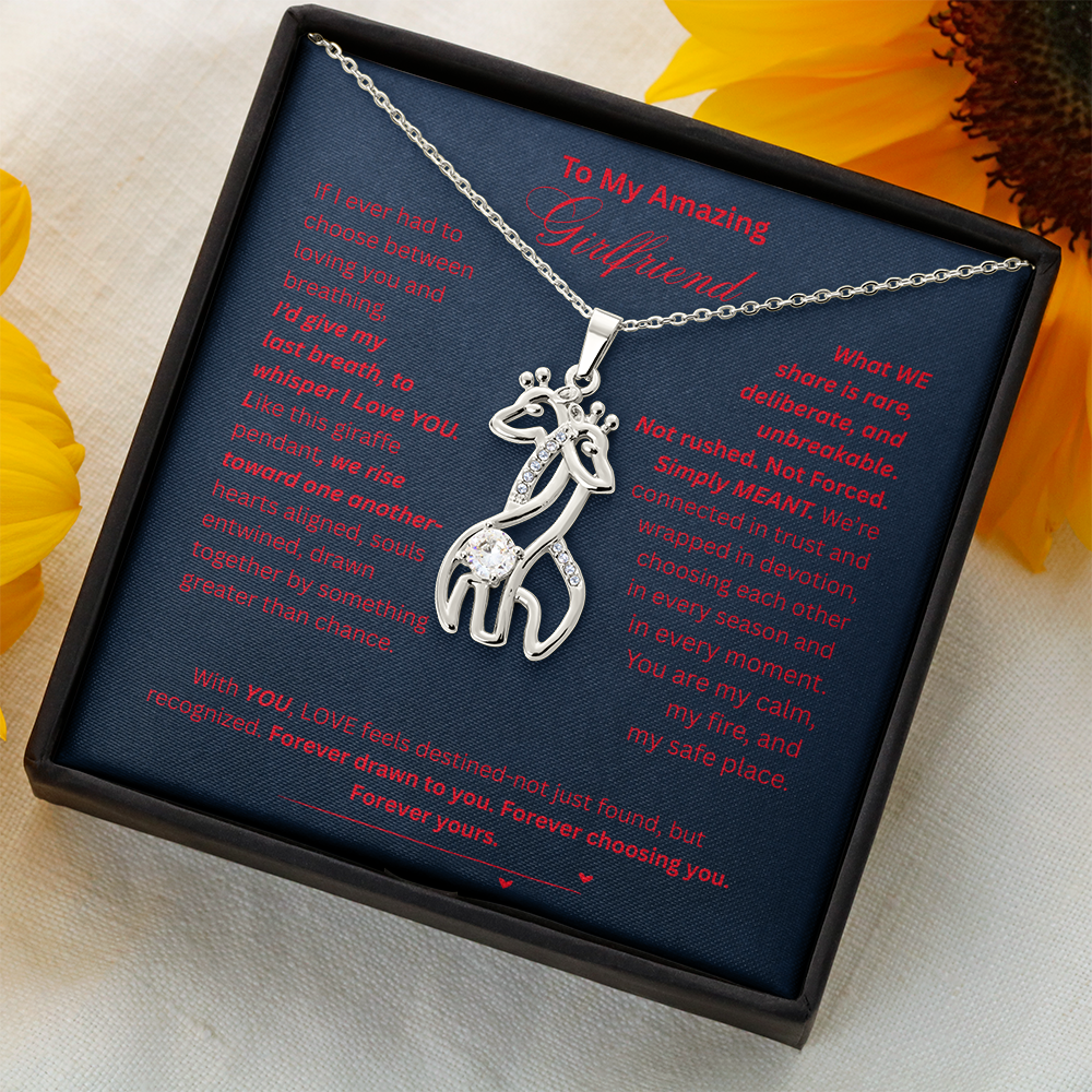 To My Amazing Girlfriend- Giraffe Necklace-Connected in love, trust, and devotion.