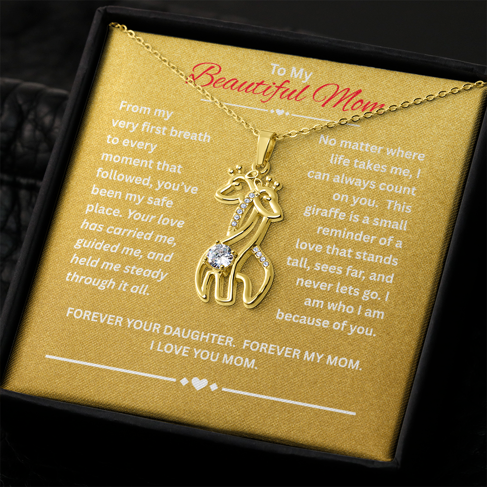 To My MOM- Giraffe Necklace- Love and Gratefulness
