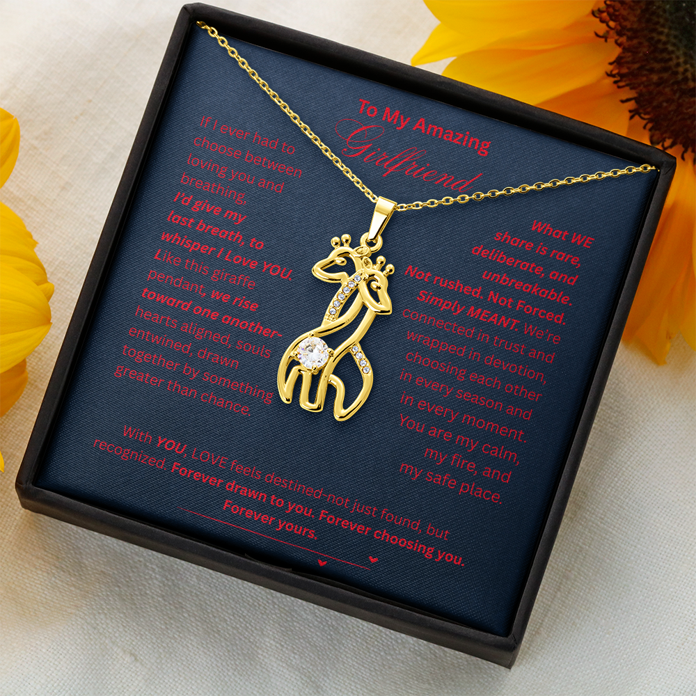 To My Amazing Girlfriend- Giraffe Necklace-Connected in love, trust, and devotion.