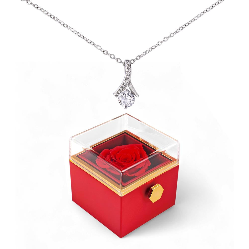 To My Wife-Alluring Beauty with Rotating Rose Gift Box