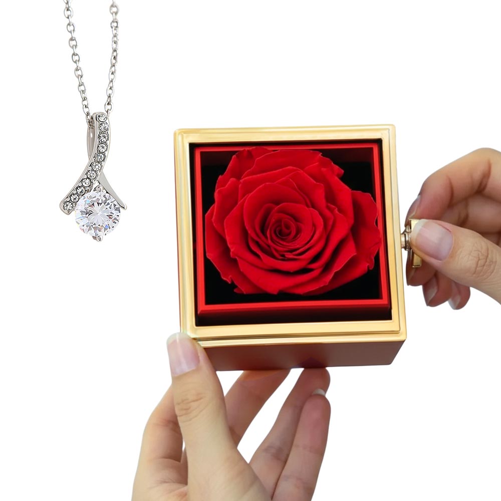 To My Wife-Alluring Beauty with Rotating Rose Gift Box