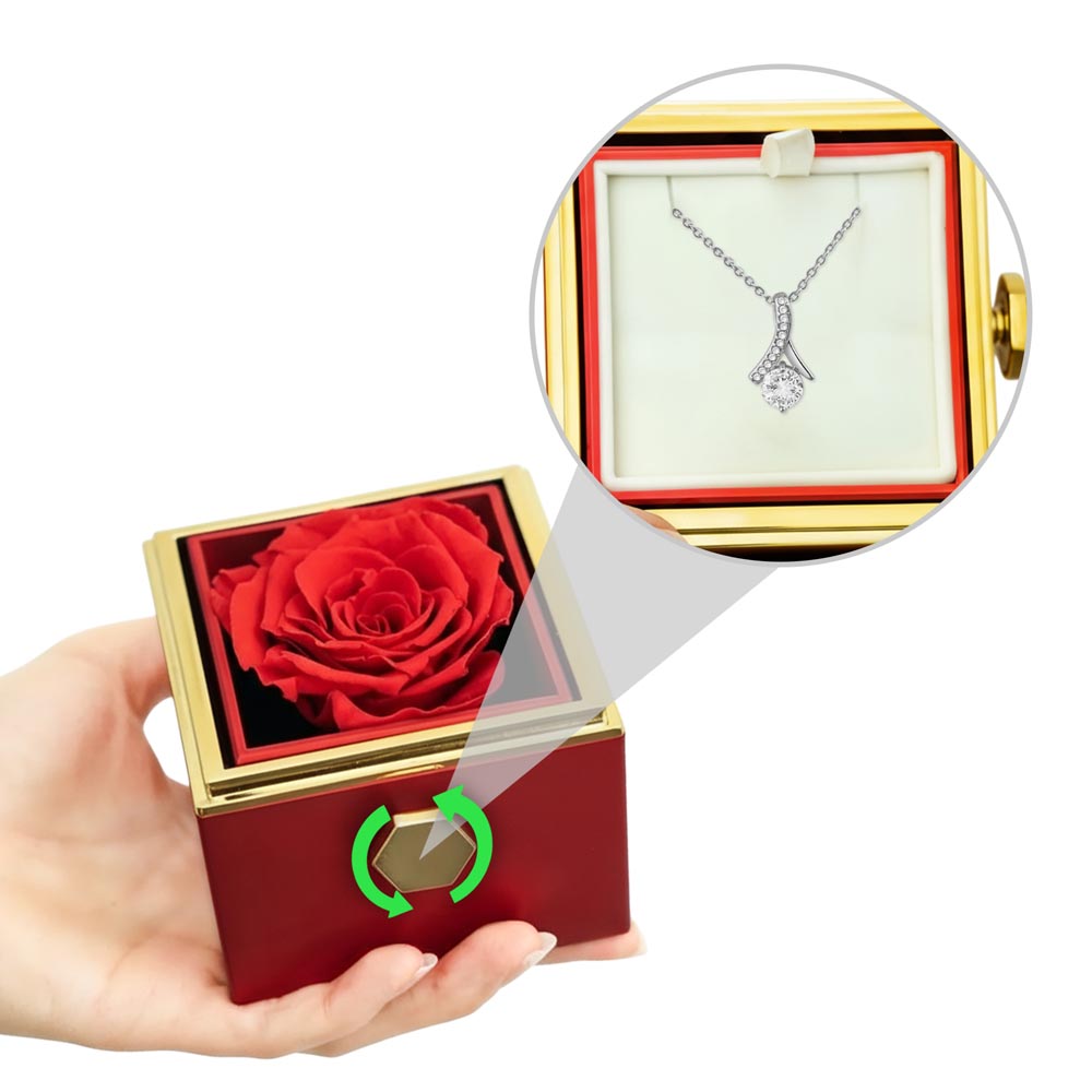 To My Wife-Alluring Beauty with Rotating Rose Gift Box