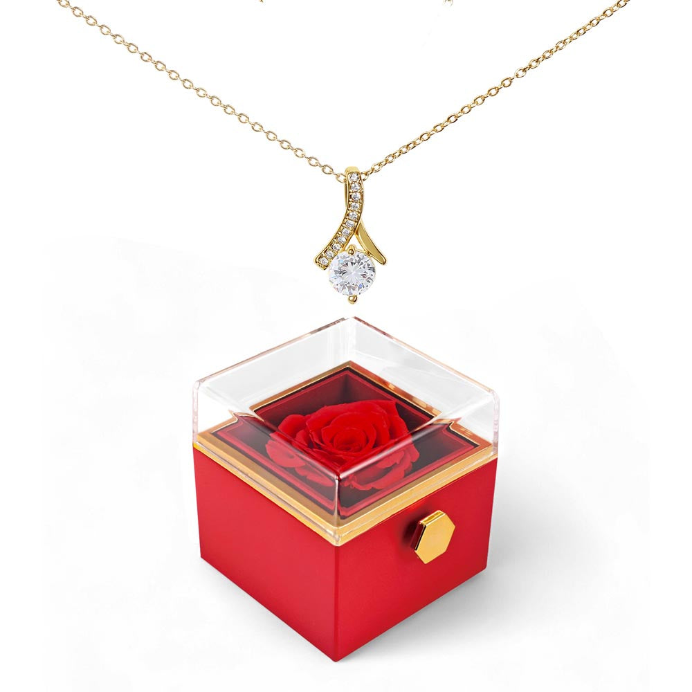 To My Wife-Alluring Beauty with Rotating Rose Gift Box