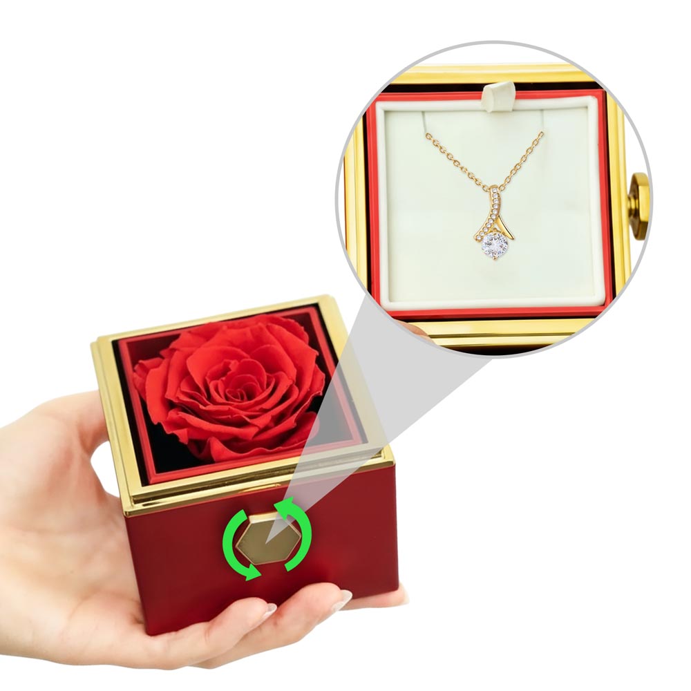 To My Wife-Alluring Beauty with Rotating Rose Gift Box