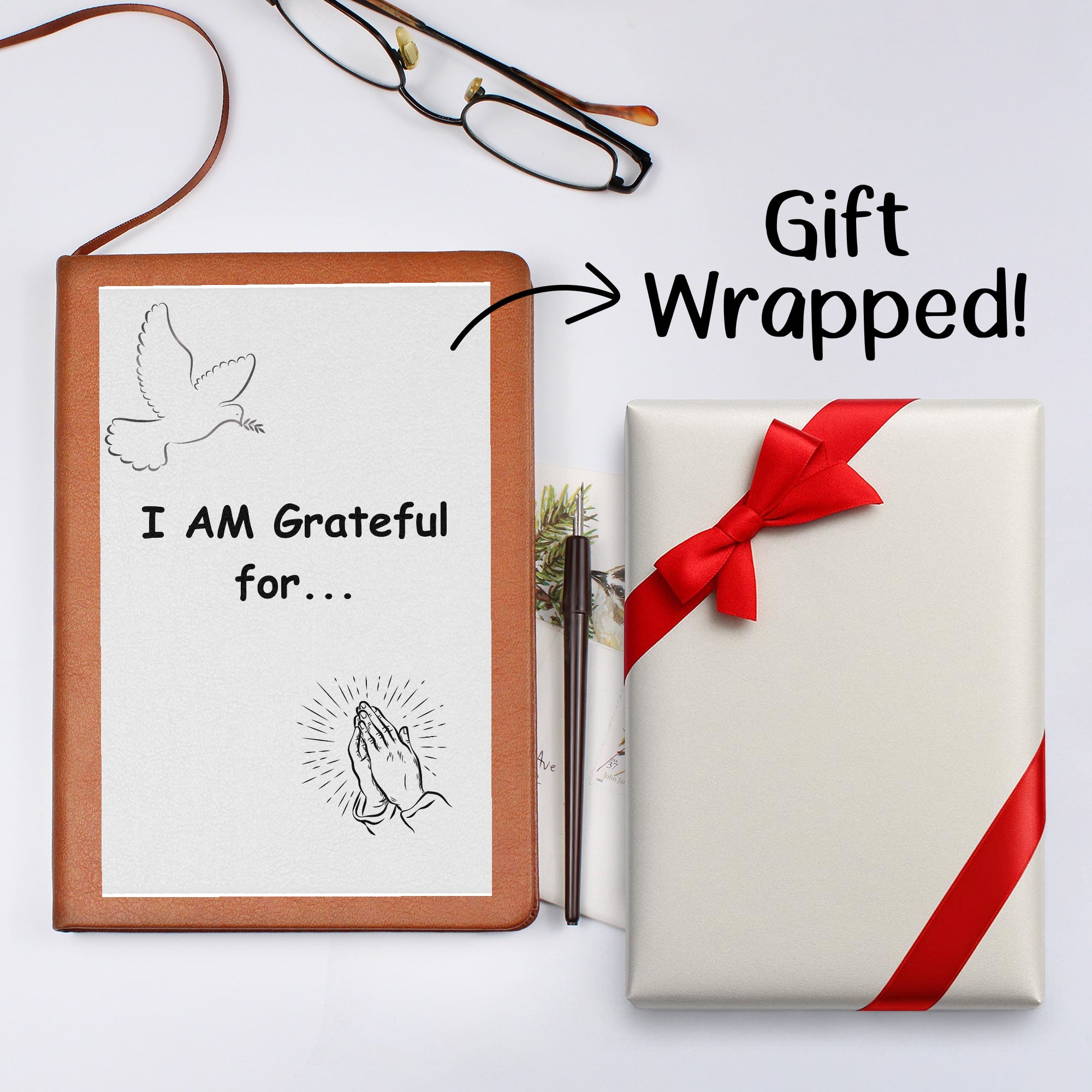 I Am Grateful-Graphic Journal with Gift Wrap Bundle