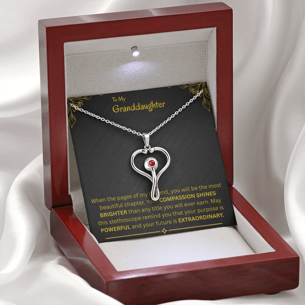 To My Granddaughter -  HeartScope Necklace (f/k/a Stethoscope Necklace)